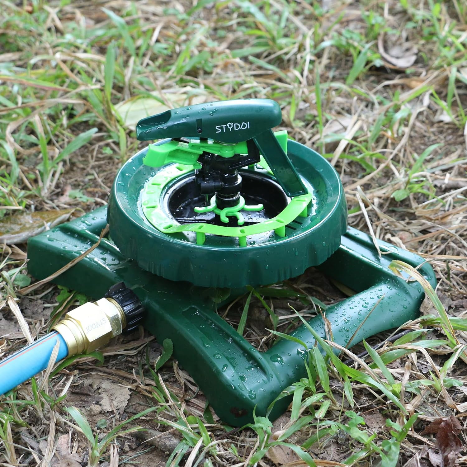 STYDDI Pattern Impulse Sprinkler for Medium to Large Yards, Adjustable Pattern Contour Impact Lawn Sprinkler, Water Rotating Garden Sprinkler with Weight Base, Covers up to 5,800 sq. ft