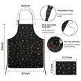 thumbnail image 6 of Leaf Black Couple Apron with Pocket Extra Long Aprons Waterproof Bib Aprons for Birthday Gifts for Dad Step Cooking Aprons for Kitchen Cool BBQ Grilling (Set Of 2), 6 of 7