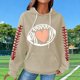 thumbnail image 2 of Camisas de Manga Larga Casual de las Mujeres Impresión No Estructurada Bolsillo Sudadera con Capucha para la Moda de Verano de Primavera, 2 of 5