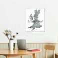 thumbnail image 2 of Wuche Map Wall Art Print - Silhouette Decor Print with Coordinates. Makes a Great Scottish-Themed Gift. Shades of Grey, Black &amp; White. 12x16 in, 2 of 4