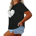 thumbnail image 2 of XCHQRTI Love Shirts for Womens Plus Size Graphic Tshirt Short Sleeve Valentine's Day Tee Oversized Casual Summer Tops, 2 of 5