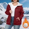 thumbnail image 6 of WRKEKC Hoodies for Women Christmas Plus Size Solid Color Zip Up Hooded Fleece Lined Thick Drop Shoulder Long Sleeve Jacket, 6 of 6