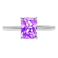 thumbnail image 3 of 1 ct Radiant Cut Natural Amethyst Solitaire 18K White Gold Womens Engagement Ring, 3 of 5