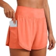 thumbnail image 4 of Arlun Athletic Running Shorts for Women 2 in 1 Stretch High Waisted Workout Gym Yoga Dolphin Shorts Lightweight Breathable Quick Drying Sports Short Pants with Lined Pockets 1-Pink S, 4 of 7