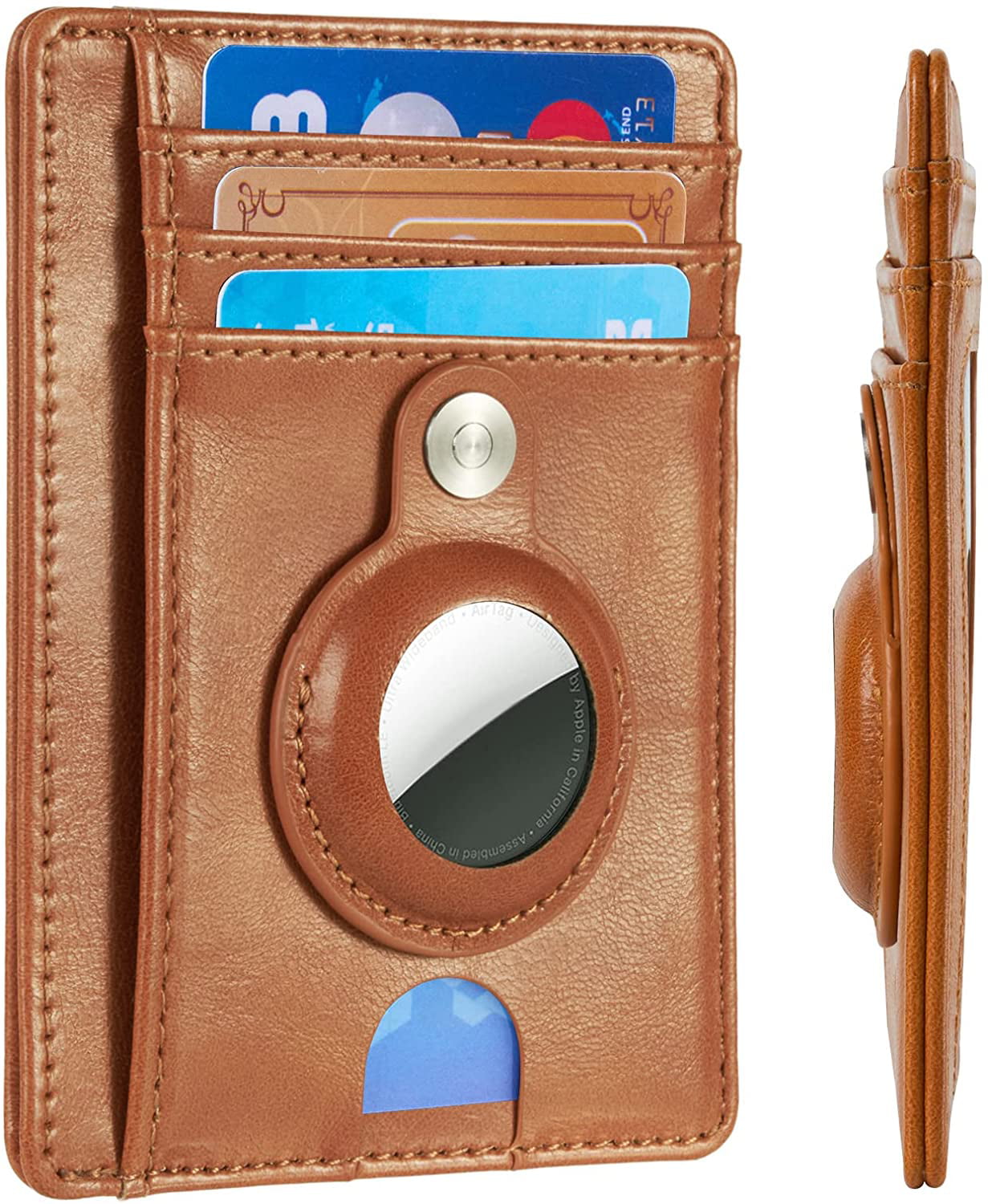 Brown Real Leather Mens Smart Business Wallet Credit Card/ Money Holder 