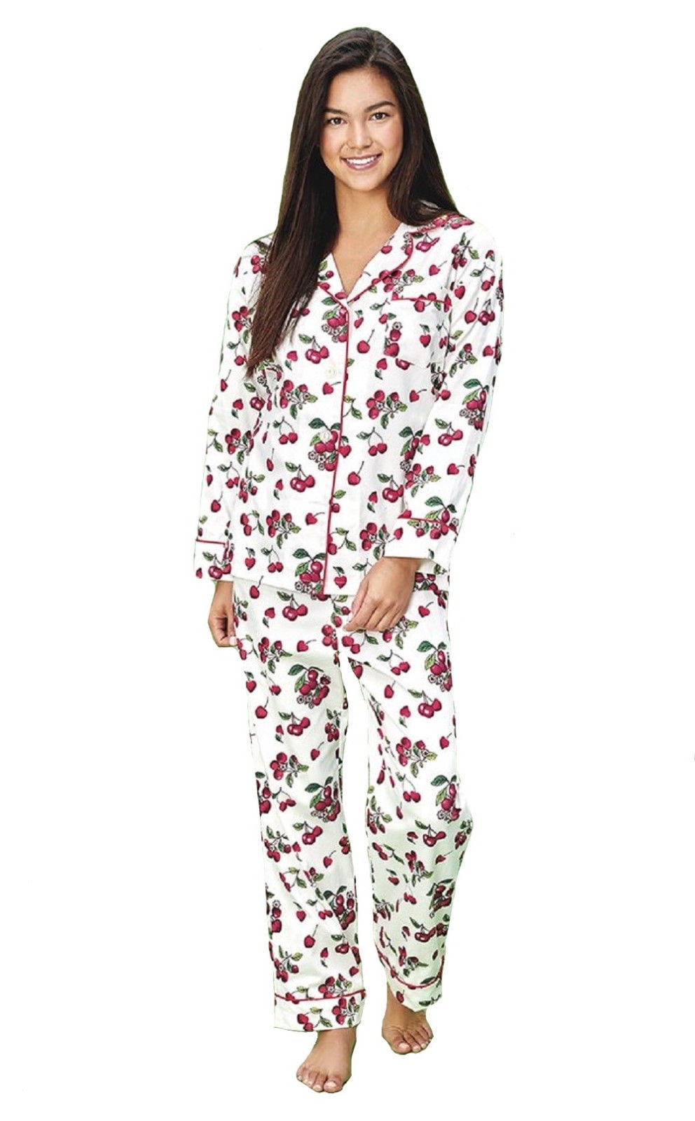 BedHead Pajamas Cherries in Bloom Sateen L/S Classic PJ Set BH2921203