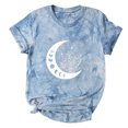 thumbnail image 3 of Camiseta con estampado de sol y luna para mujer, camiseta de manga corta con cuello redondo, camiseta informal divertida y bonita para chica adolescente OAVQHLG3B Store  lin121212, 3 of 4