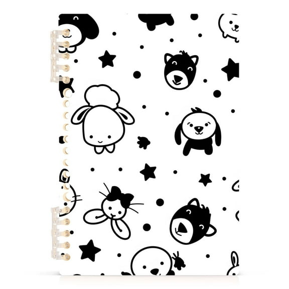 Cute Animal Cartoon Spiral Journal Notebook College Ruled Notebook 8.3" x 5.7" A5 Lined Thick Paper Page