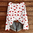 thumbnail image 4 of Tiweut Valentines Sweater Women Love Heart Cute Romantic Graphic Shirts Casual Long Sleeve Pullover Knitted Holiday Sweatshirts,White4,L, 4 of 4