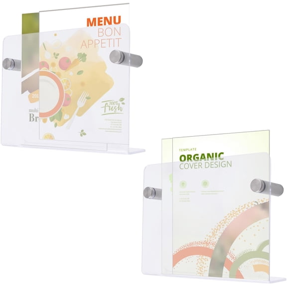 2 Pack Clear Acrylic Magazine Holder, Hanging Bookshelf Magazine Rack Wall Mount Hanging Bookshelf Literature Storage Rack for Waiting Room Living Room Office