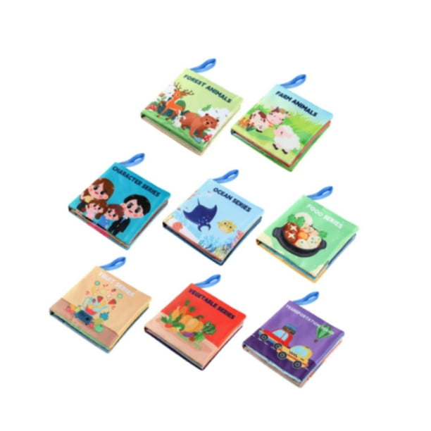 8 libros de tela para bebés, juguetes sensoriales, libro de entrenamiento visual interactivo para niños. 115 x 115 x 2 cm