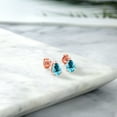 thumbnail image 4 of Gem Stone King 18K Yellow Gold Plated Silver Paraiba Topaz Stud Earrings for Women Men (2.00 Cttw, Gemstone November Birthstone, Pear Shape 8X5MM), 4 of 4