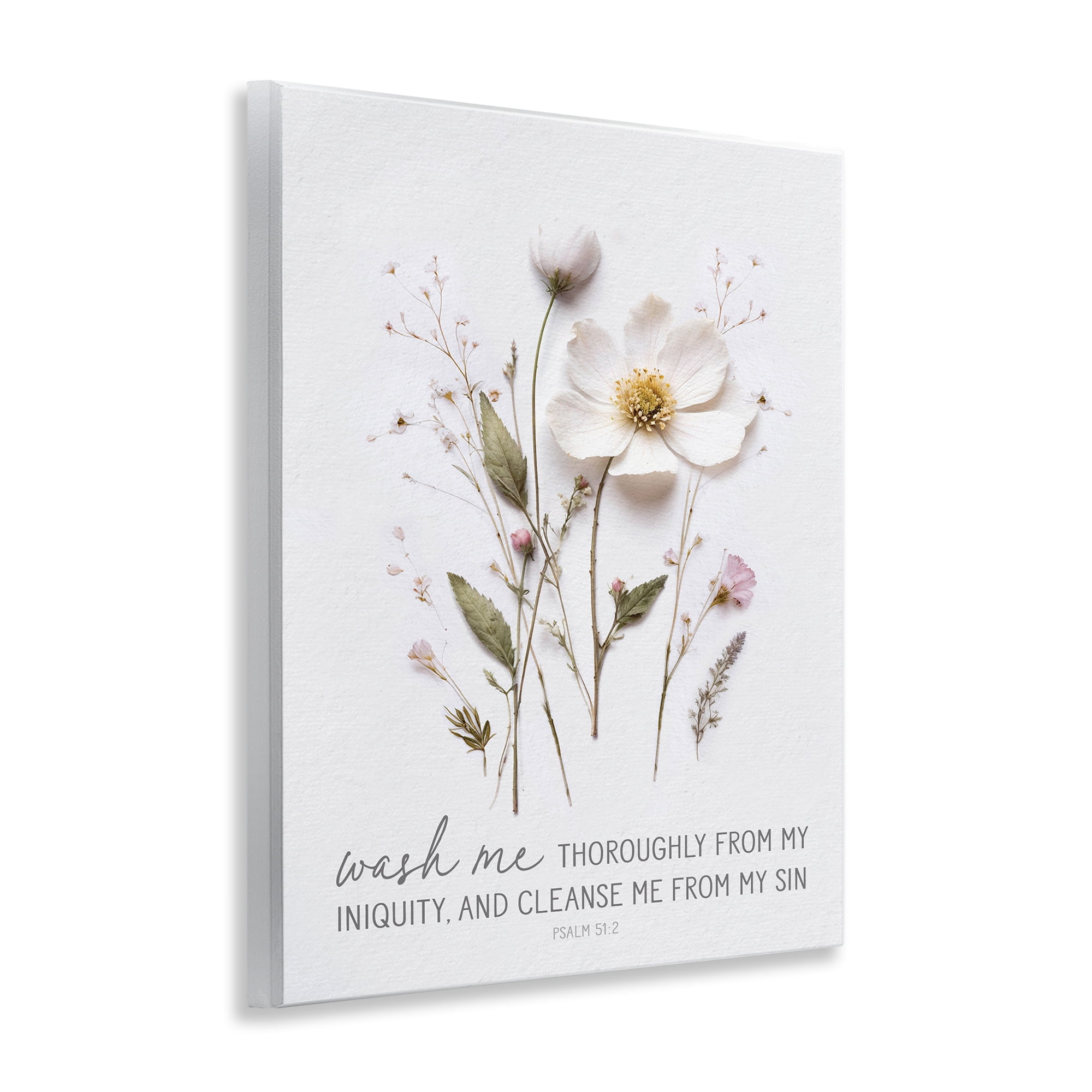 Pressed Flower Proverb Wall Plaque Art, design by Lettered and Lined