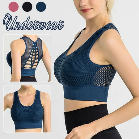 

Women s Sports Bra Push up Design Breathable Mesh Fabric Underwear Wide Hem Yoga Workout Tops for Fitness 4 Sizes New