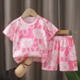 thumbnail image 2 of TOWED22 Infant Baby Boy Outfits 2pcs Short Sleeve T-Shirt Tee Pattern Casual Pocket Shorts Toddler Clothes(Pink,18-24 M), 2 of 4