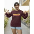thumbnail image 2 of Passion Slogan W Flames Sweatshirt Women -Image by Shutterstock, Female Medium, 2 of 4