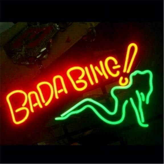 Queen Sense 17"x14" Bada Bing Girl Neon Sign Man Cave Handmade Neon Light 117BBGG
