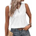 thumbnail image 1 of Camiseta Sin Mangas para Mujer, Conjuntos de Verano, Camisetas con Cuello en V, Camisetas Modernas con Ojales, Ropa Básica Sin Mangas para Vacaciones en la Playa XXXL, 1 of 7
