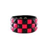 New Triple and Double Studded Punk Rock Wristband Bracelets Hot Pink / Black