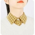 thumbnail image 2 of Camicover Cotton Plaid Fake Collar Detachable Dickey Collar Half Shirts Blouse False Collar Top for Women Girls Outfits, 2 of 7