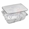 thumbnail image 4 of VeZee 9x13 Inch Half Size Disposable Aluminum Pans With Lids & Handle Rack BPA-Free, Non-Stick, Ideal for Baking & Catering:100CT, 4 of 6