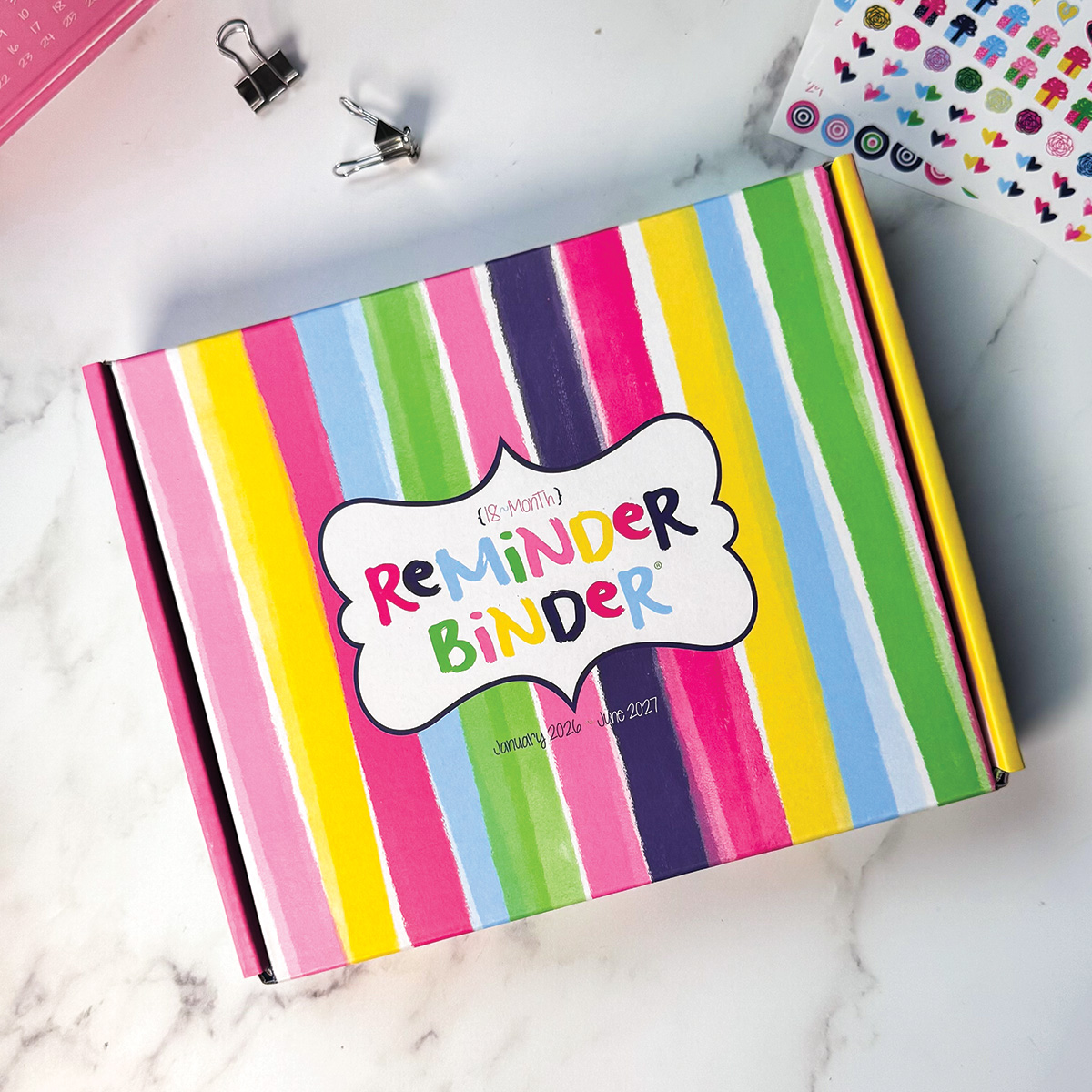 Reminder Binder® Planner Stylie Stripes (Jan 2026 - June 2027)