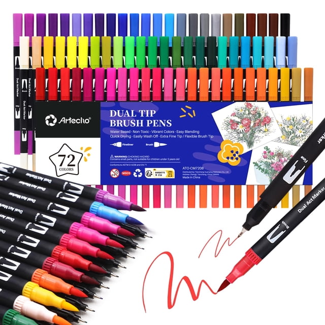 Markers Artecho 72 Colors Dual Tip Fine Brush