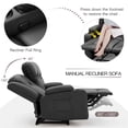 thumbnail image 4 of YODOLLA 3 Pieces Leather Recliner Sofa Set with Swivel Massage Chair, Modern Manual Control Couch Set Overstuffed Reclining Sofa Home Theater Seat RV Sofa Set w/Side Pockets&Cup Holders, Black, 4 of 7