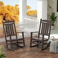 thumbnail image 2 of WestinTrends Malibu Outdoor Rocking Chair Set of 2, All Weather Poly Lumber Adirondack High Back 350 lbs Dark Brown HDPE material, 2 of 7