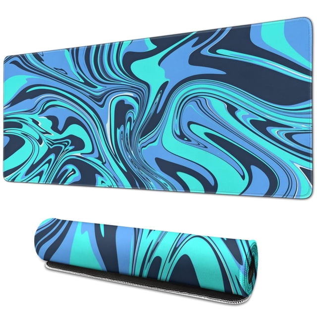 Master Your Game with our 31.5x11.8in Extended XL Mousepad - Non-Slip Rubber Base, Unique Black Marble Fluid Design, Perfect for Work and Gaming.