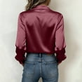 thumbnail image 7 of Asxite Plus Size Womens Tops Solid Relaxed Cowl Neck Long Sleeve Trendy Fall Casual Tees, 7 of 7