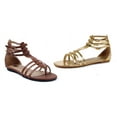 thumbnail image 2 of Ellie Shoes E-015-Rome 0 Gladiator Flat Sandal Brown / 5, 2 of 2