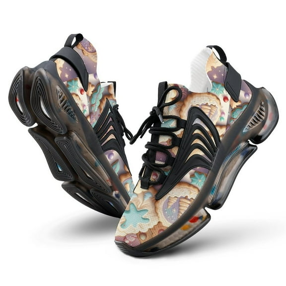2024 Snowman Christmas Tree Elk Women Or Men Lace Up Flat Sneakers Female Mesh Walking Footwear