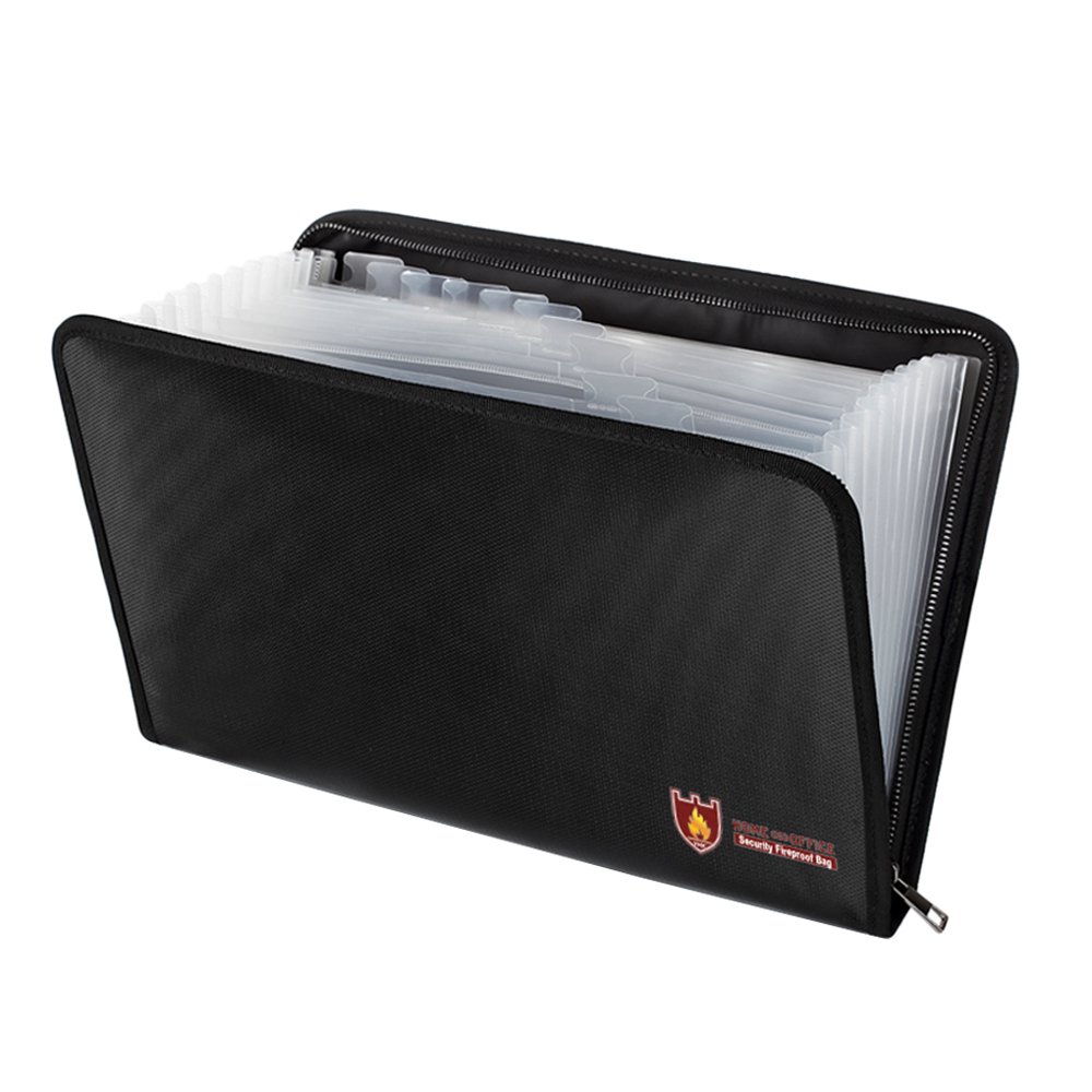 Worallymy Fireproof Expanding File Folder Document Organizer with