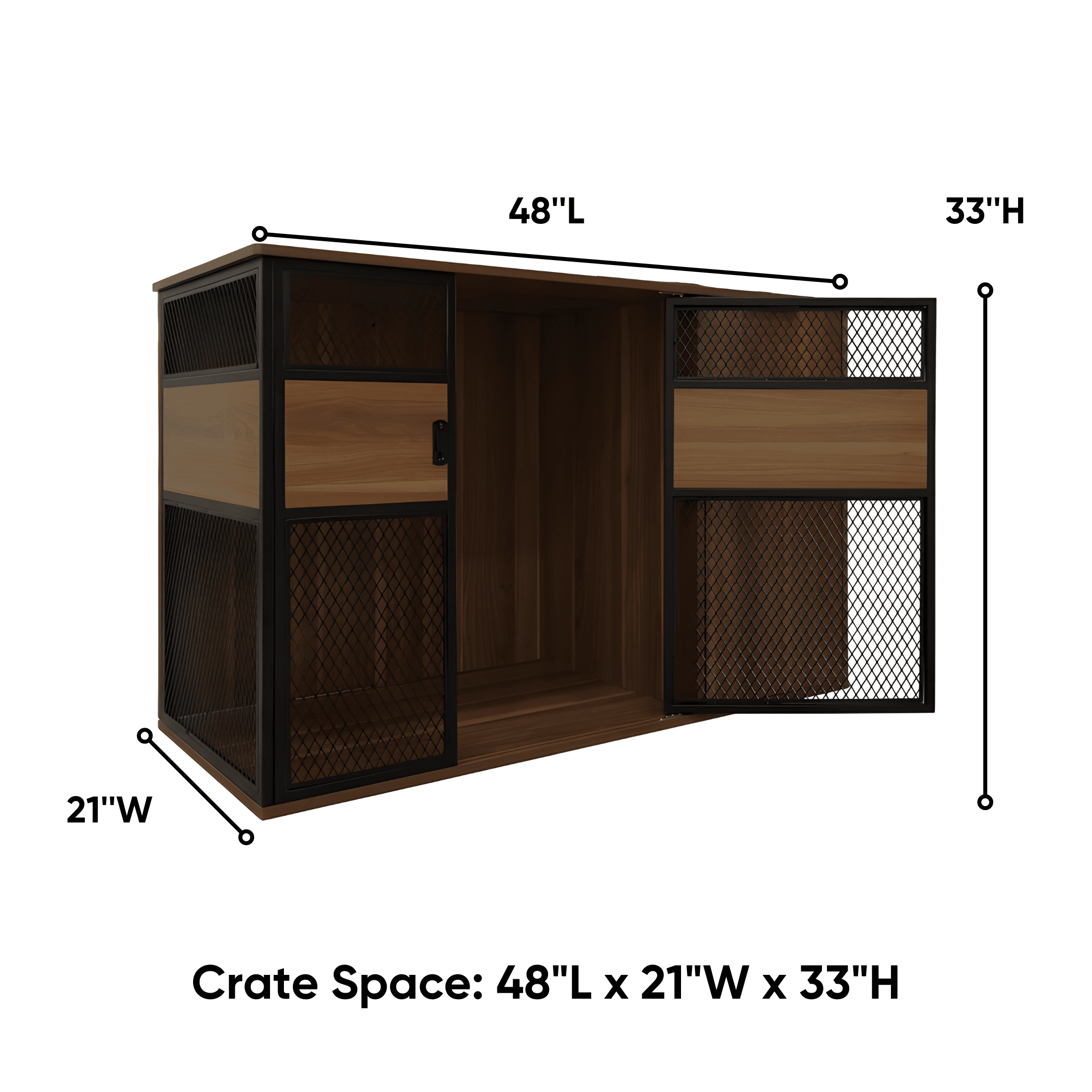 Lucky Kennels Clover Console Furniture Style 1 48" Wooden Crate for Dogs