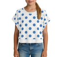 thumbnail image 2 of Kiijoy Girls Polka Dot Cutout Batwing Sleeve Crop Top Workout Tee Active T-Shirt, Sizes 13-14, 2 of 6