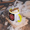 thumbnail image 5 of 3dRose, Mandala Style with Many Cats Cat Kitten , 15oz Two-Tone Yellow Mug, 5 of 7