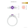 thumbnail image 4 of ANGARA Natural Classic Amethyst and Diamond Three Stone Engagement Ring in 925 Sterling Silver for Women (Size-6mm) | February Birthstone, Anniversary, Jewelry Gift for Women | Natural Amethyst Ring, 4 of 9