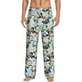 thumbnail image 2 of Picia Mallard Ducks And Roses Mens Soft Woven Cotton Elastic Waistband Sleep Pajama Pant Lounge Sleep Pant With Pockets And Drawstring-XX-Large, 2 of 9