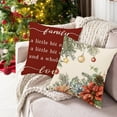 thumbnail image 2 of Christmas Holly Red Berries Poinsettia Throw Pillow Covers Home Sweet Home 18 x 18 Inch Xmas Winter Holiday Cushion Case Decoration for Sofa Couch Set of 4, 2 of 6
