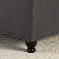 thumbnail image 3 of GZXS 30" Square Upholstered Storage Ottoman with Button-Tufted Lid & Spindle Wood Legs - 300 lbs Capacity, Linen Fabric, Dark Gray, 3 of 9