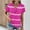 Hot Pink, variant on Tops For Women Trendy Sevevn Women's V-Neck Printed Button-up Short Sleeve Top Shirt T-Shirt Top Shirt