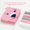 thumbnail image 4 of Unisex Hooded Baby Bath Towel for Newborn with 5 Baby Washcloths Animal Ultra Absorbent and Soft Cotton Hooded Bath Towel for Toddler Infant, 4 of 8