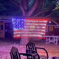 thumbnail image 2 of 1pc American Flag Net Light, Outdoor Waterproof LED Flag String Lights For Festival Garden Decor, Solar Lights For Outside, 2 of 4