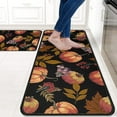 thumbnail image 2 of Fall Pumpkin Kitchen Rugs and Mats Sets of 2,Thanksgiving Farmhouse Kitchen Rugs Decoration Rubber Backing Non-Slip Floor Mat for Sink Waterproof Laundry Room Rugs Runner,Black 17x24+17x48inch, 2 of 5