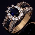 thumbnail image 3 of Anillo de circonita azul y roja Anillo de moda europea y americana para hombre y mujer, 3 of 6