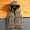 thumbnail image 3 of MELDVDIB Mens Quilted Puffer Vest Coat Fall Winter Solid Color Hooded Jacket Zip-Up Warm Padded Light Weight Outwear Tops with Pocket, 3 of 3