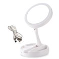 thumbnail image 1 of Hyasfey Lighted Makeup Mirror 360-degree Rotatable Foldable Vanity Mirror Battery/USB Powered Mirror with Storage Slots for Women, 1 of 8