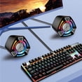 thumbnail image 1 of Light Emitting Computer Speaker USB Mobile Phone Laptop Desktop Mini Speaker Hifi Stereo Sound Cable Subwoofer Computer Audio 2 Pcs, 1 of 9
