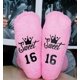 thumbnail image 1 of Calcetines con letras debajo de los pies, calcetines con forma de pastel, calcetines hasta la mitad de la pantorrilla para hombres y mujeres, versátiles, 1 of 6